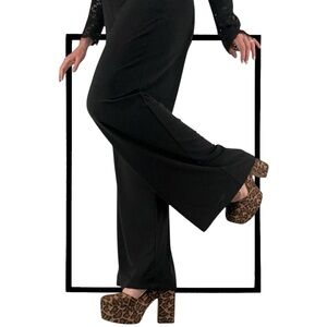 PHILOSOPHY / Black Wide Leg Stretchy Pants / Small / Goth Alt Girl Boho Emo
